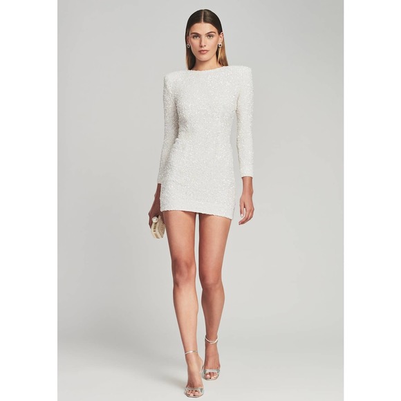 Retrofete Dresses & Skirts - NWT Retrofete Nikki Dress in White Hand Embroidered Sequins Size Medium